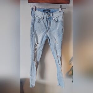 Aeropostale Sky Blue Ripped Skinny Jeans